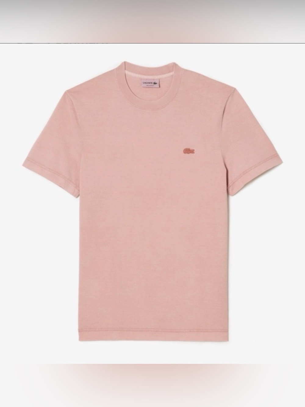 EUC Lacoste Men’s Short Sleeve Organic Cotton Crewneck T-Shirt in Blush Pink